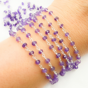 Amethyst 925 Sterling Silver Wire Chain